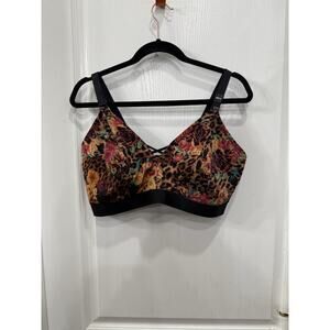 NWT Torrid Curve 2DDD-G Unlined Microfiber Full Support Bralette Leopard Roses